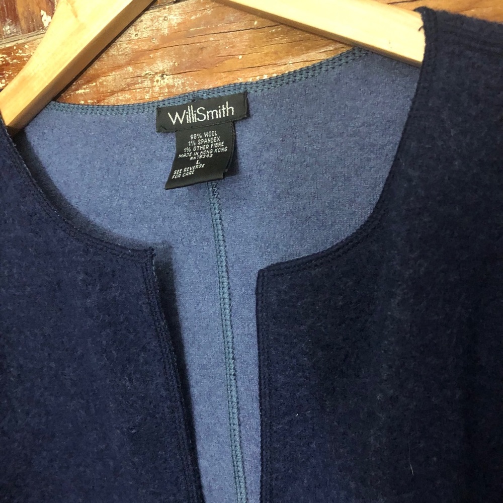 Navy blue Willi Smith wool cardigan